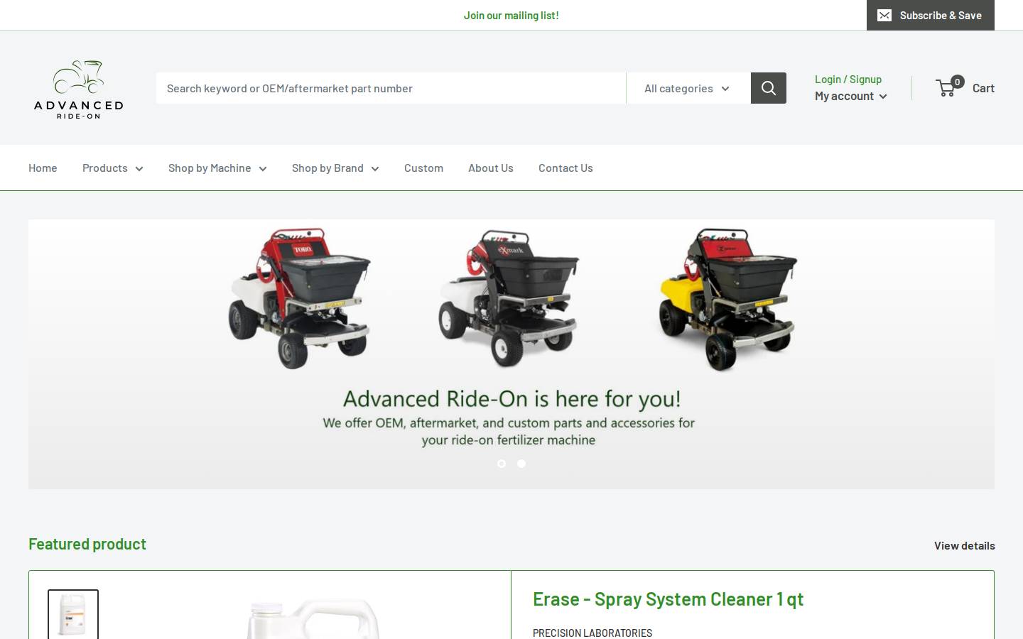 advancedrideon.com homepage screenshot