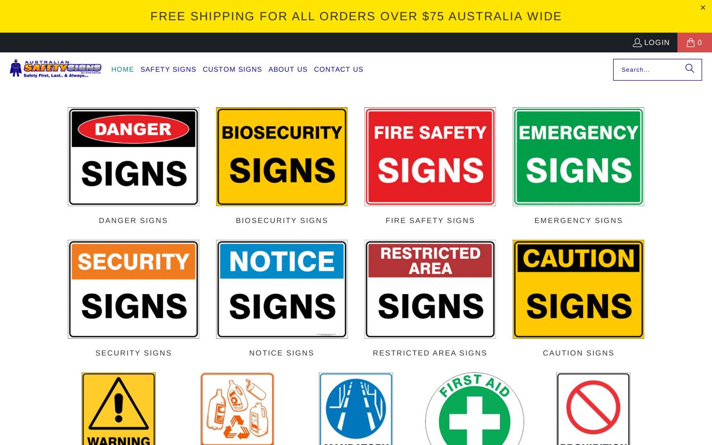 advancedsafetysigns.com.au homepage screenshot