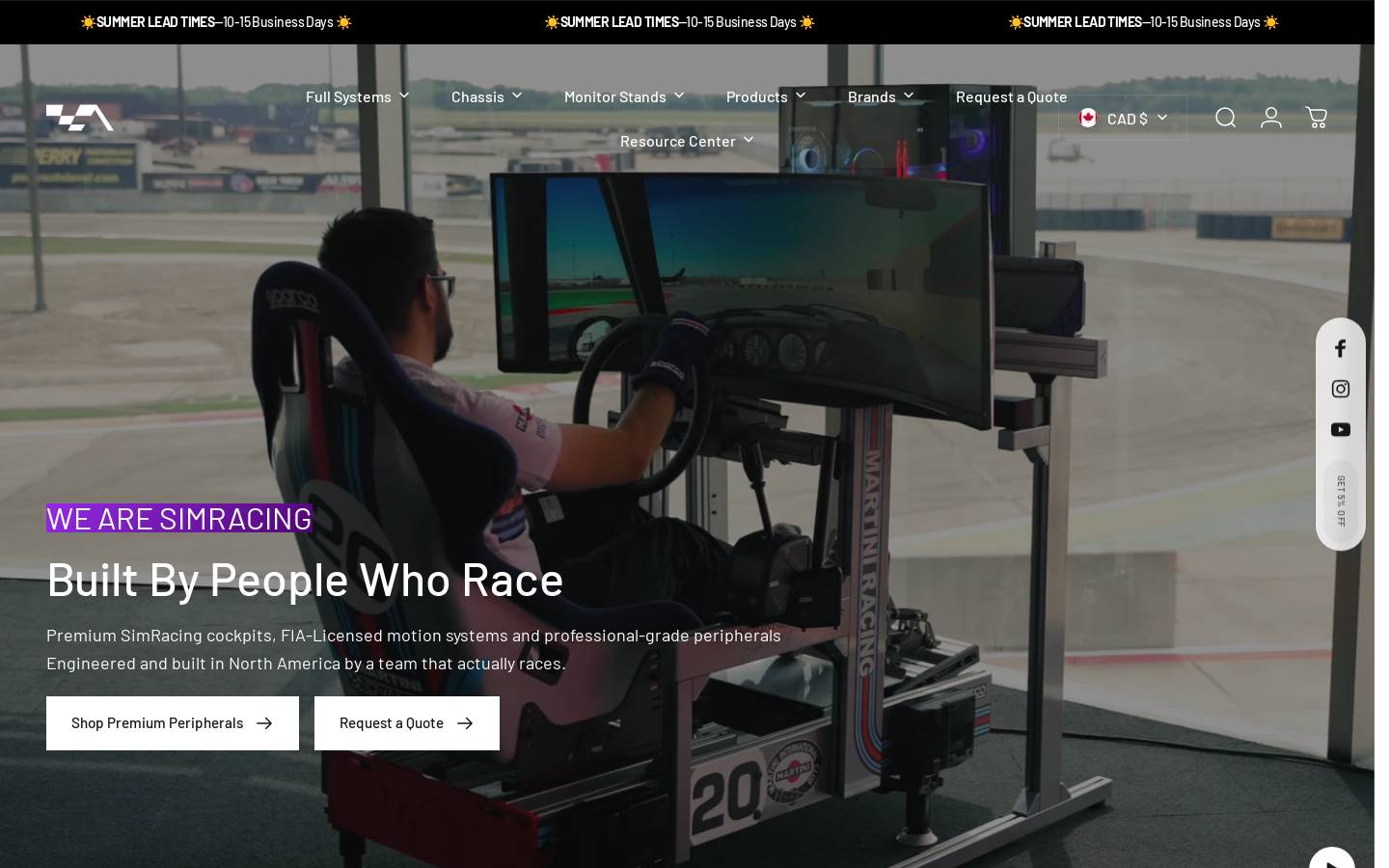 advancedsimracing.com homepage screenshot