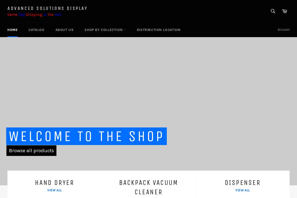 Advancedsolutionsdisplay homepage screenshot
