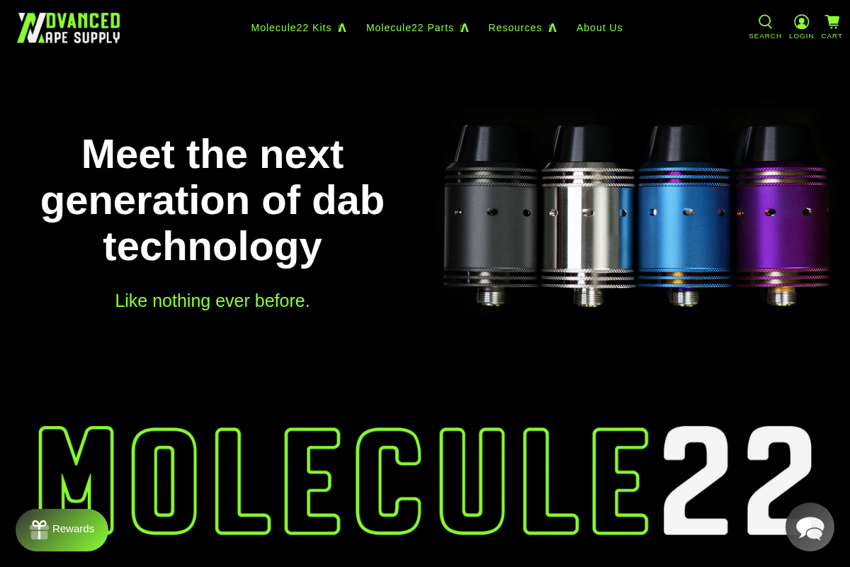 Advanced Vape Supply homepage screenshot