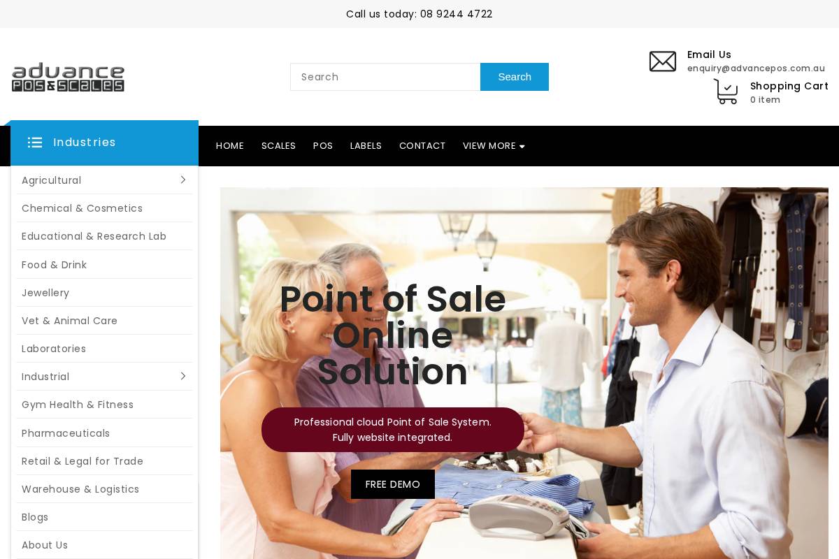 advancepos.com.au homepage screenshot