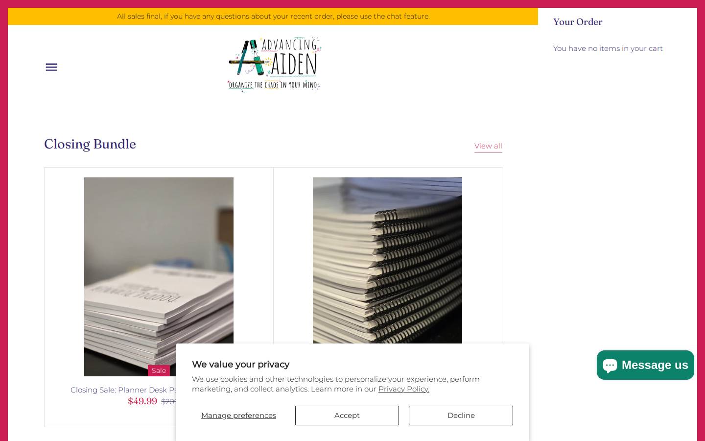 advancingaiden.com homepage screenshot