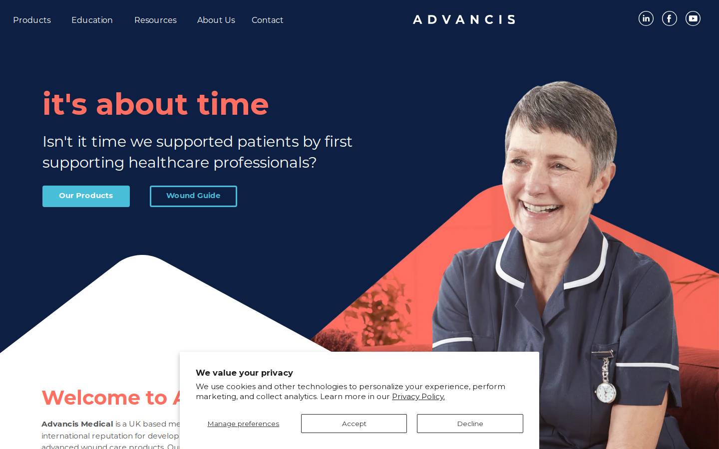 advancismedical.com homepage screenshot