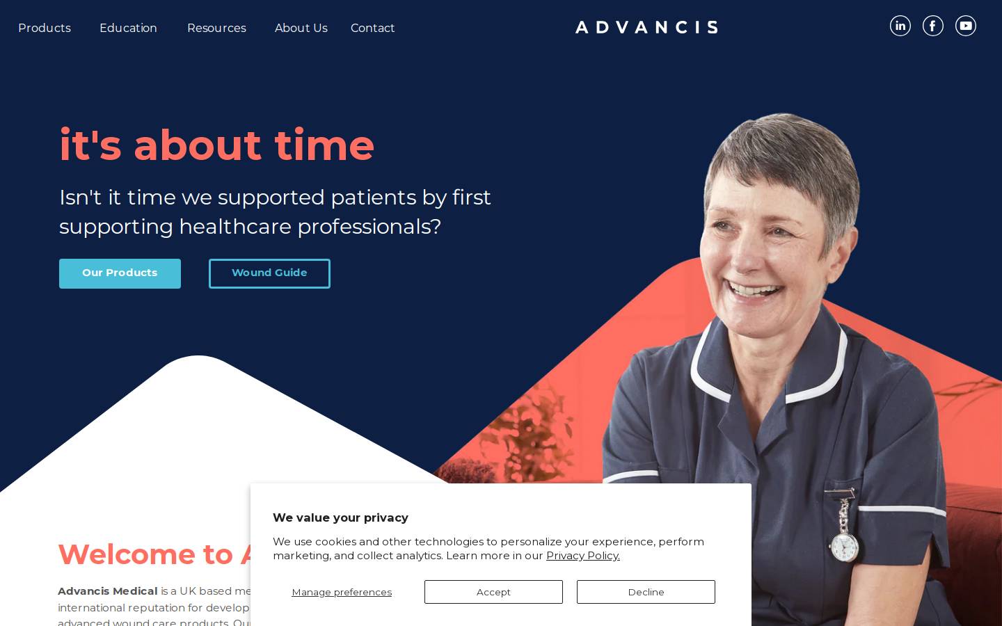 advancismedical.de homepage screenshot