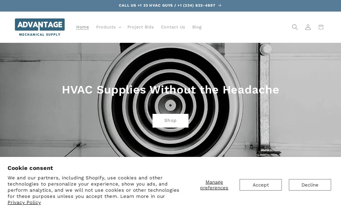 advantage-supply.com homepage screenshot