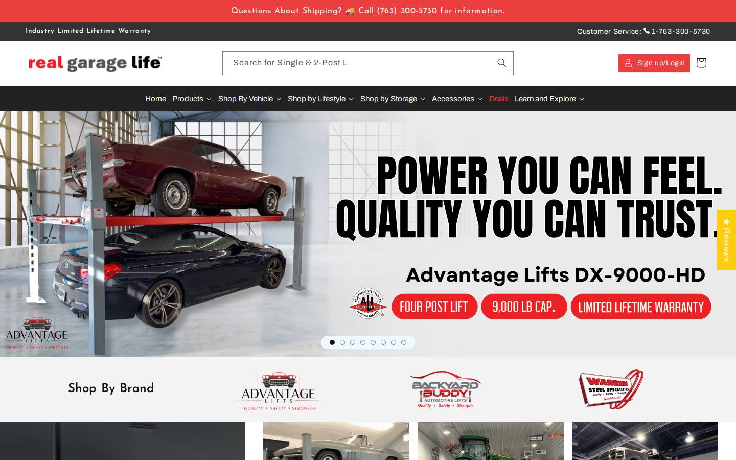 advantagelifts.com homepage screenshot