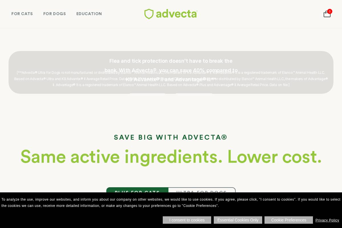 advecta.com homepage screenshot