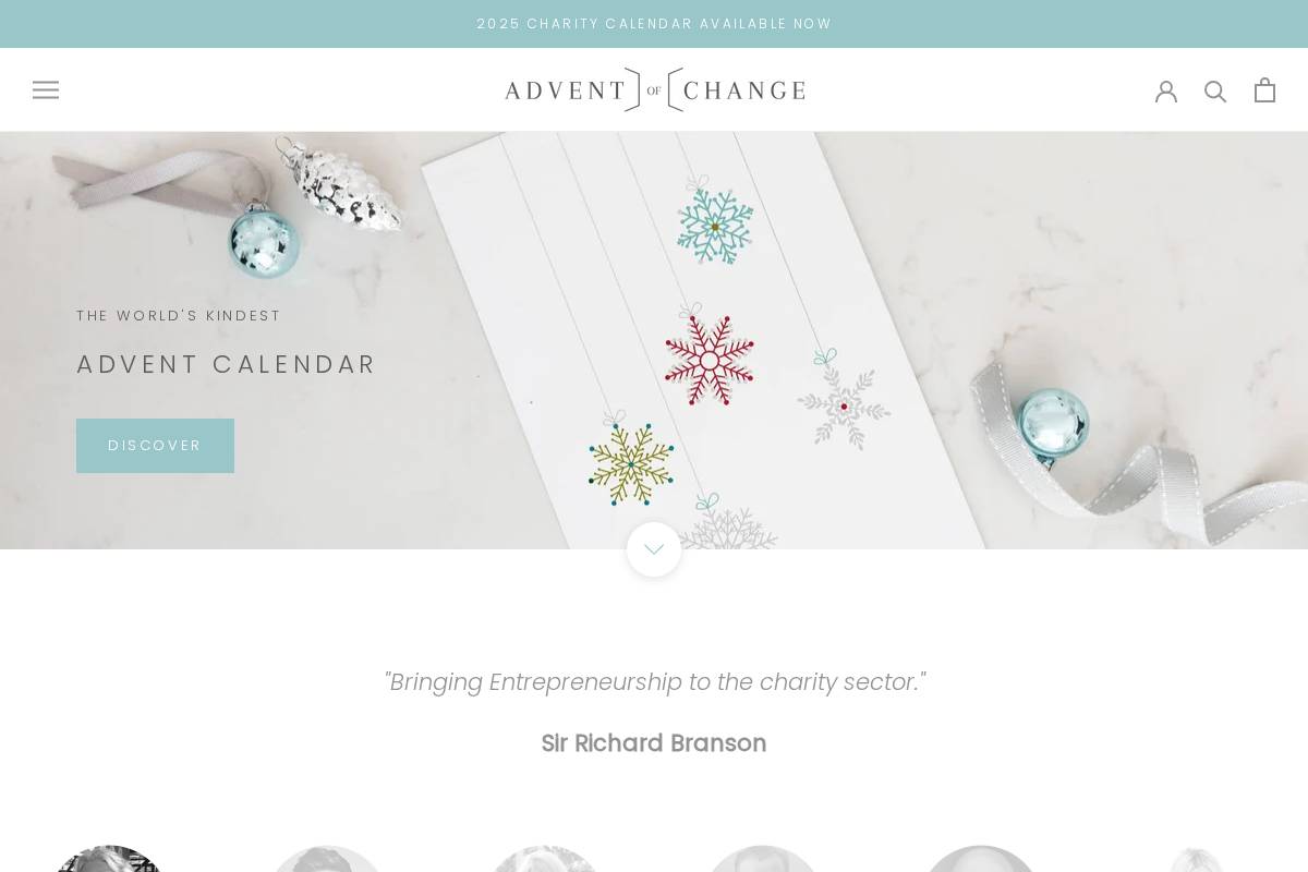 adventofchange.com homepage screenshot