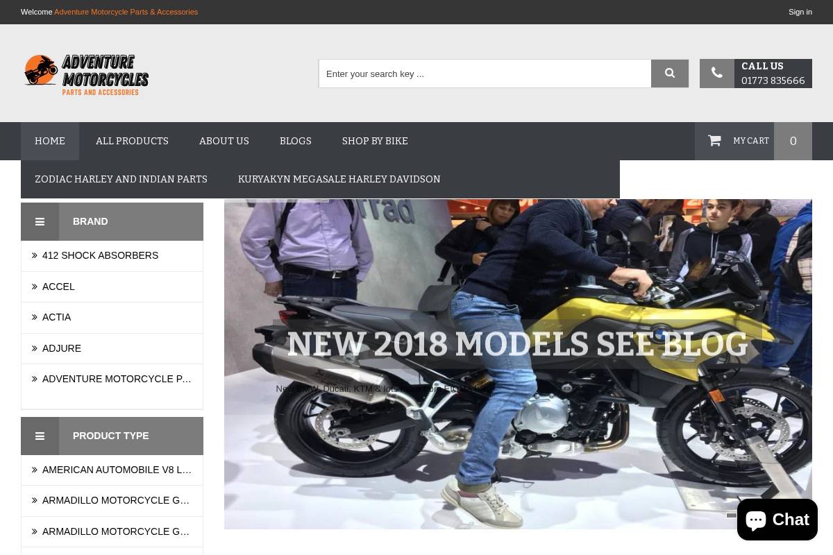 adventure-motorcycle.parts homepage screenshot