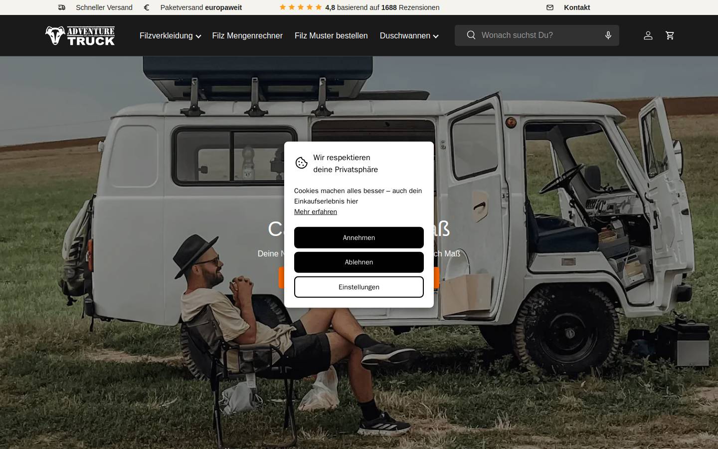 adventure-trucks.de homepage screenshot
