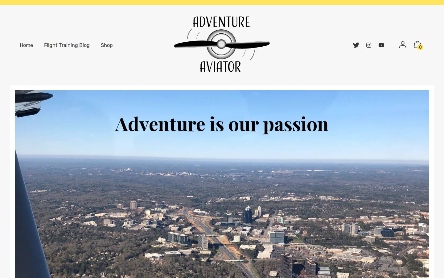adventureaviator.com homepage screenshot
