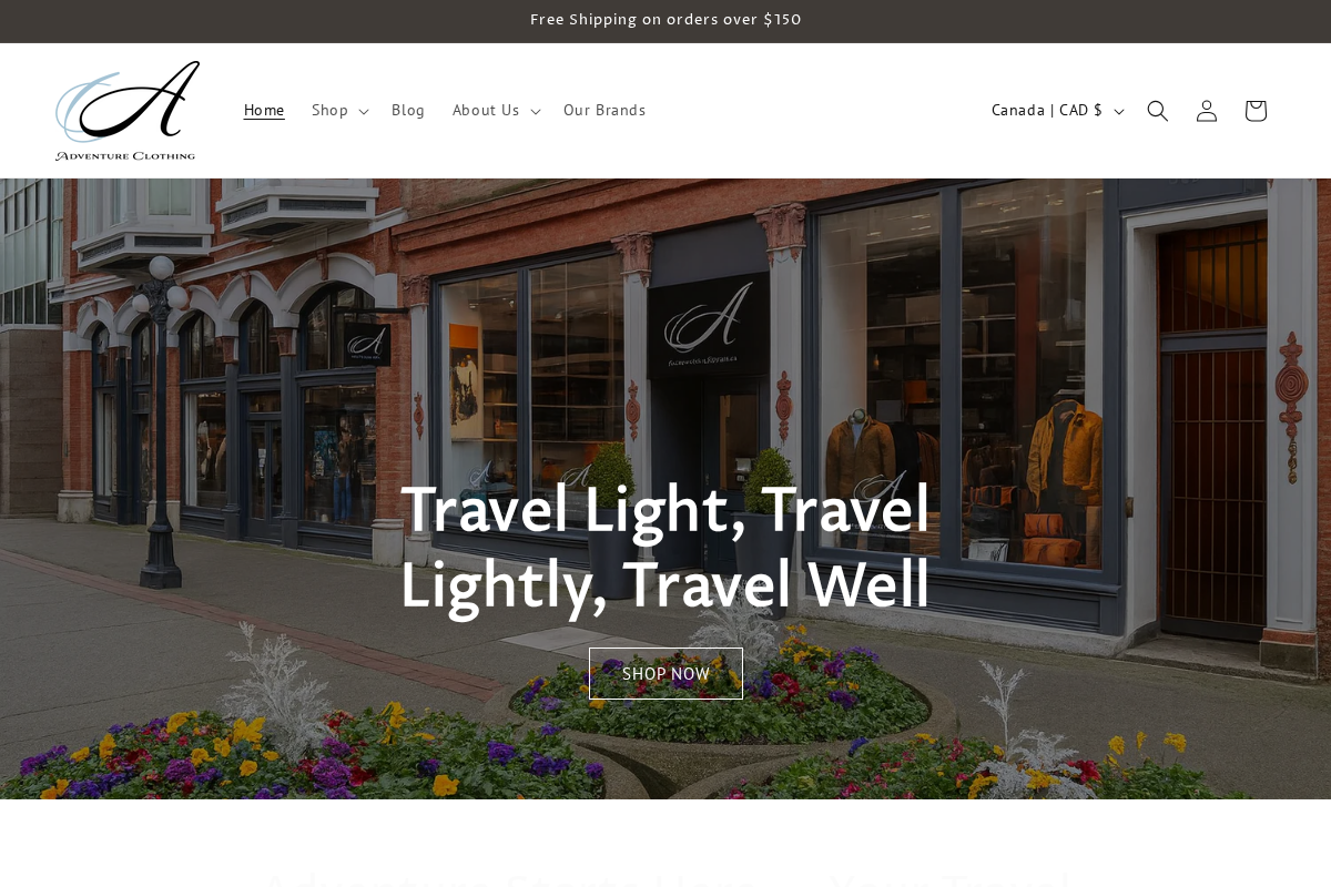 Adventureclothing homepage screenshot