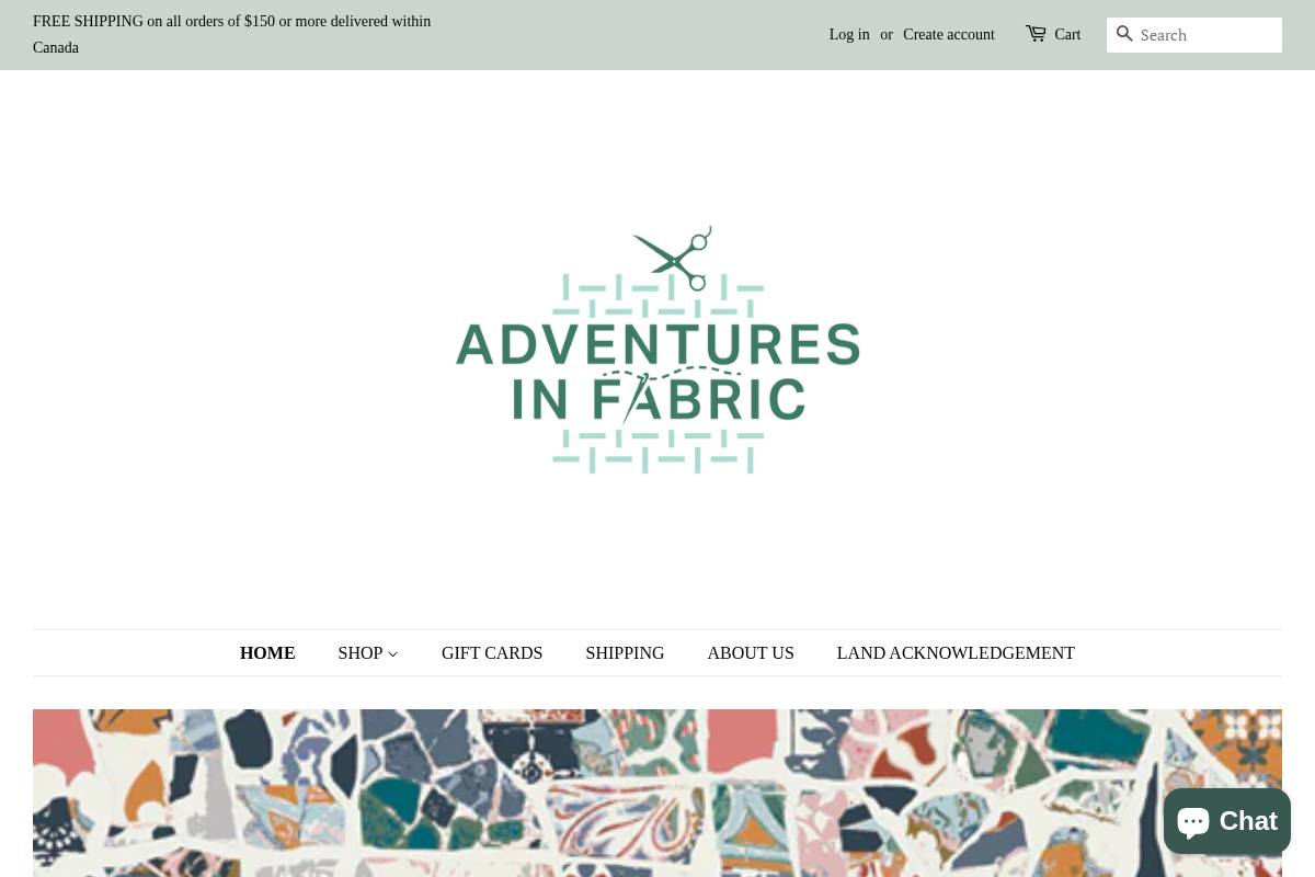 Adventures in Fabric homepage screenshot