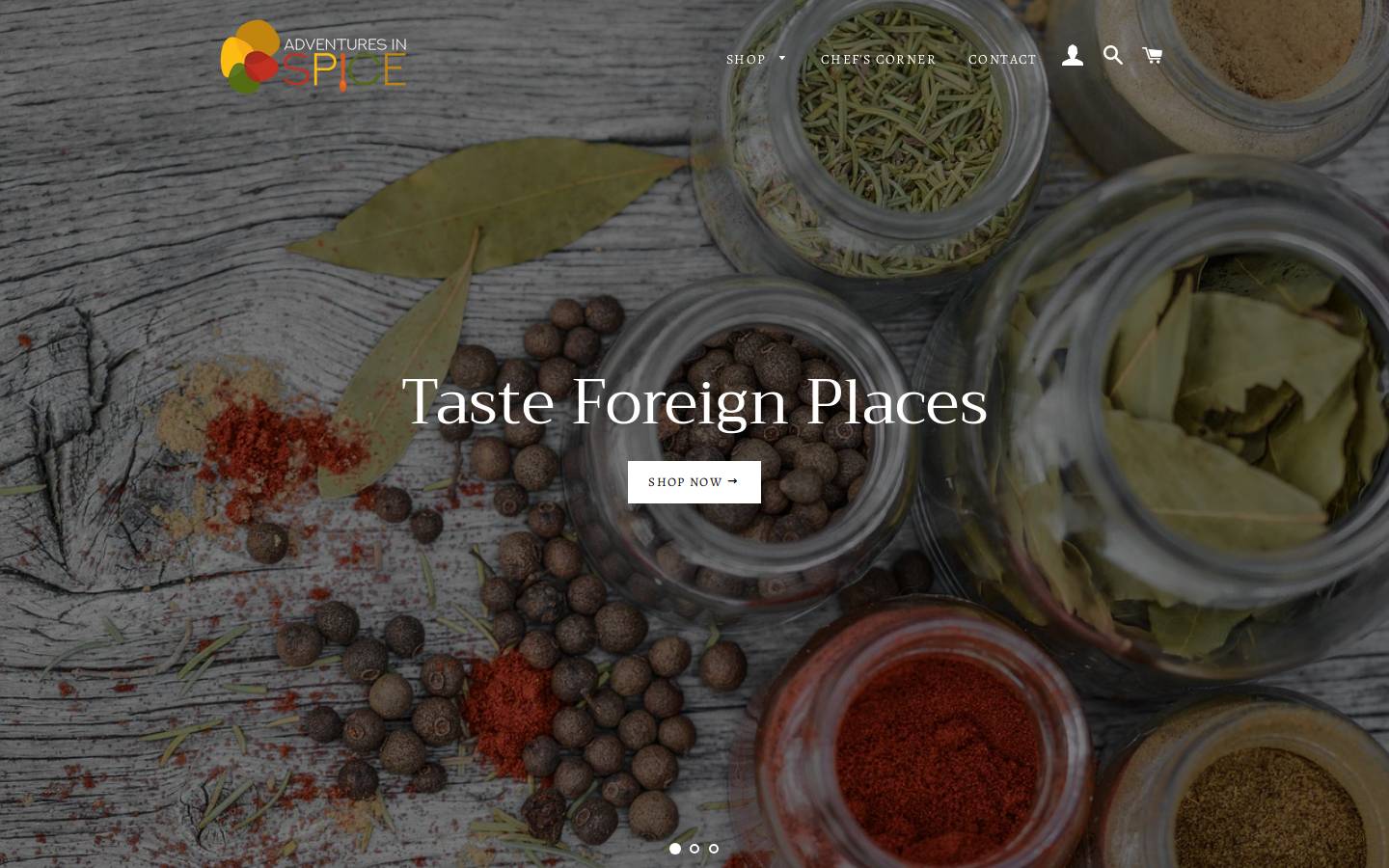 adventuresinspice.com homepage screenshot