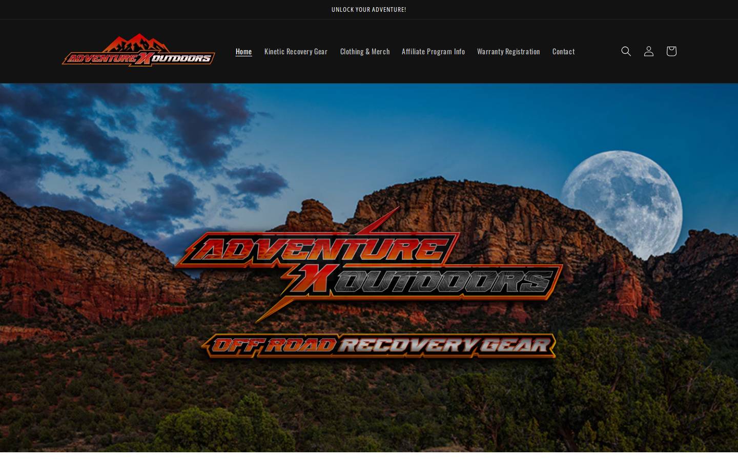 adventurexoutdoors.com homepage screenshot