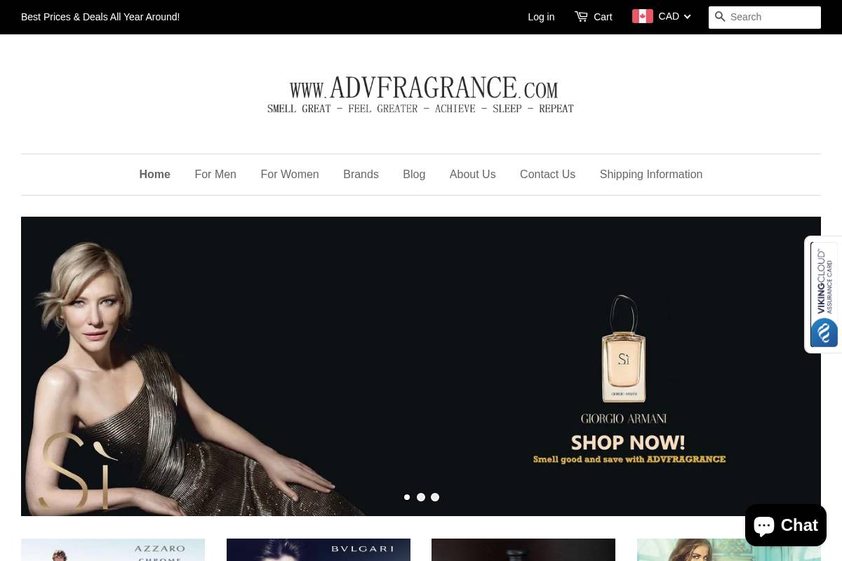 ADVFRAGRANCE- Arome de vie homepage screenshot