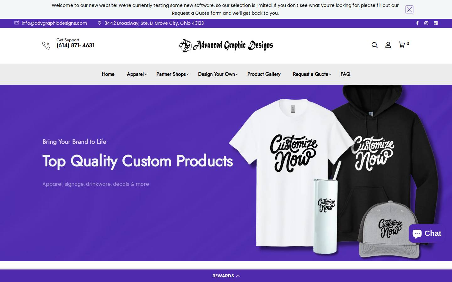 advgraphicdesigns.com homepage screenshot