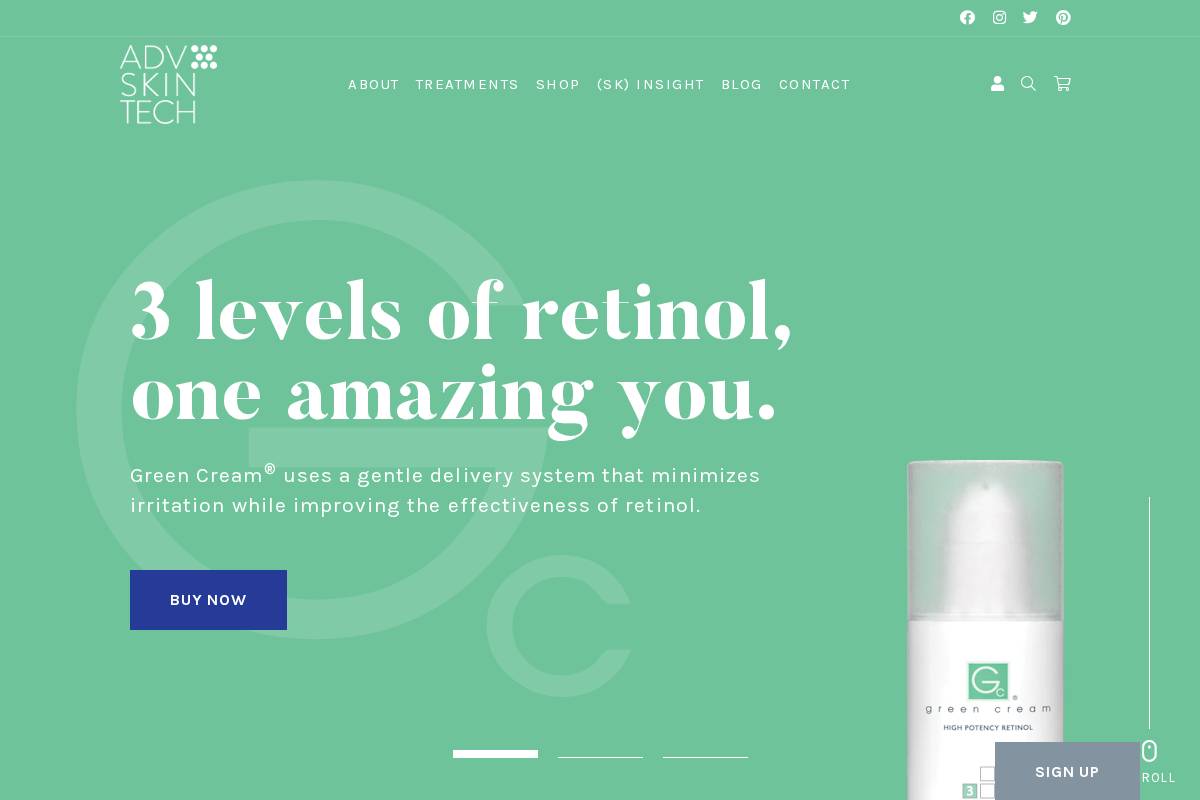 advskintech.com homepage screenshot