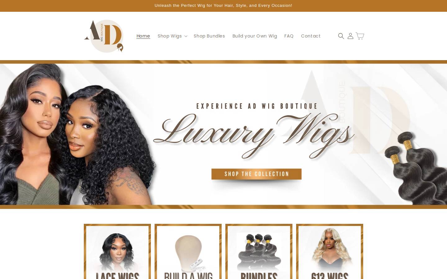 adwigboutique.com homepage screenshot