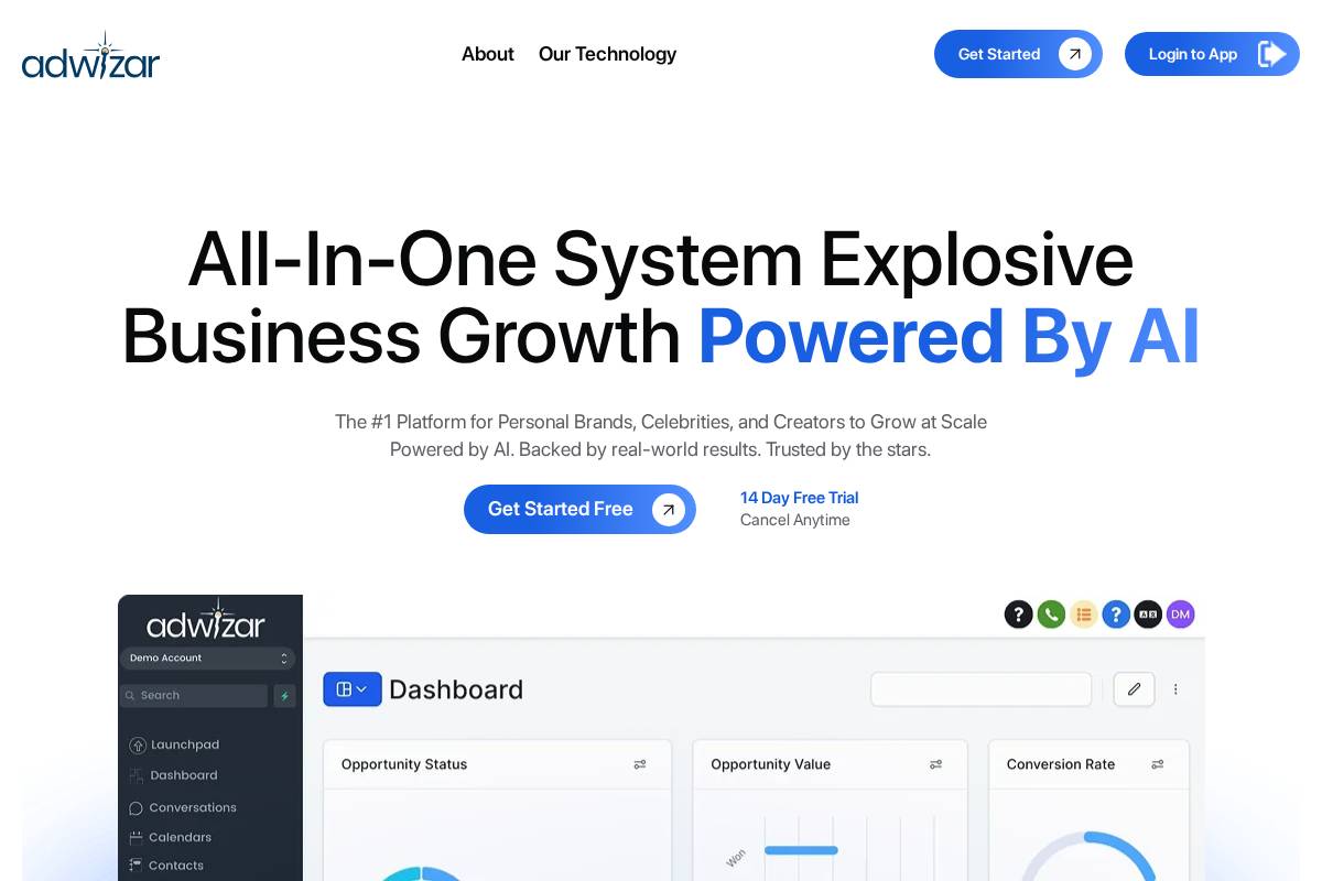 adwizar.com homepage screenshot