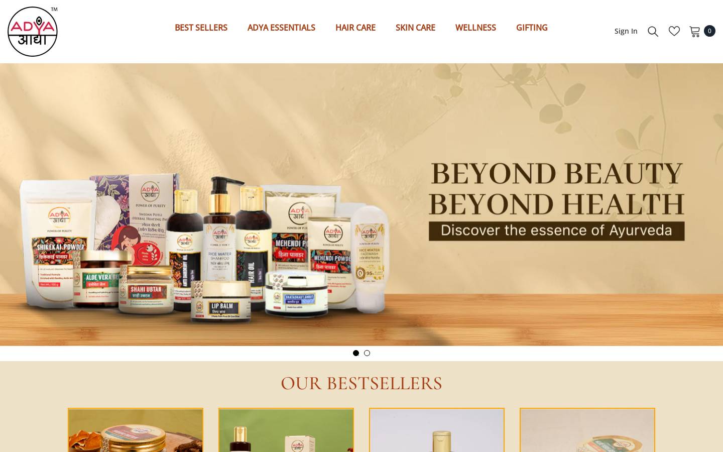 adyaherbal.com homepage screenshot