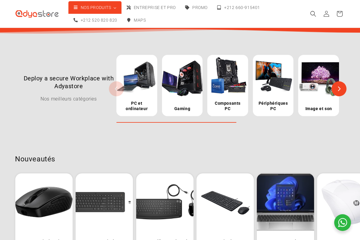 ADYASTORE homepage screenshot