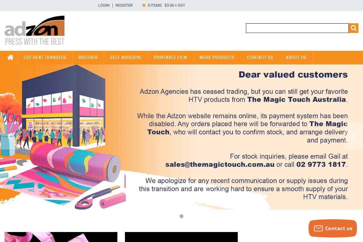 adzon.store homepage screenshot