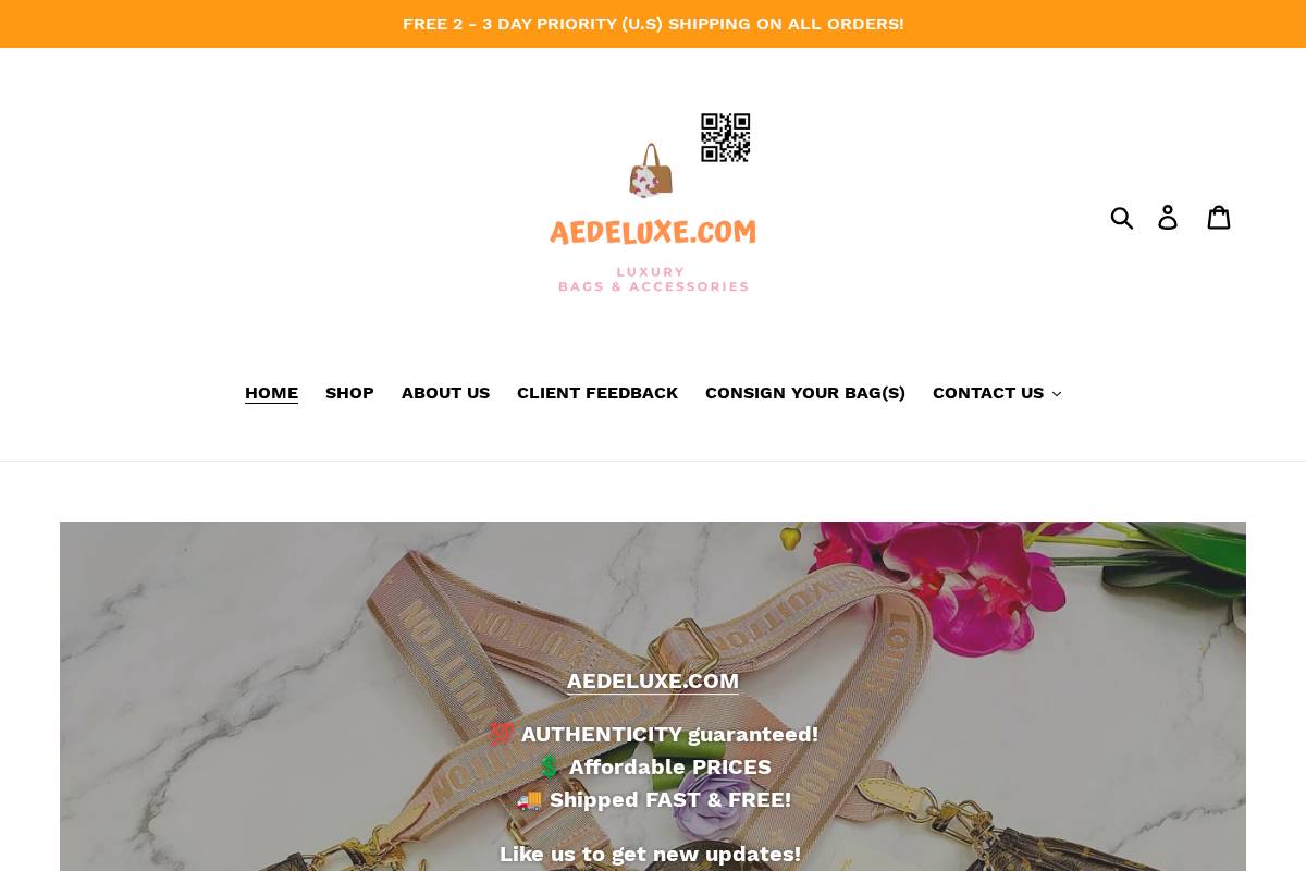 aedeluxe.com homepage screenshot