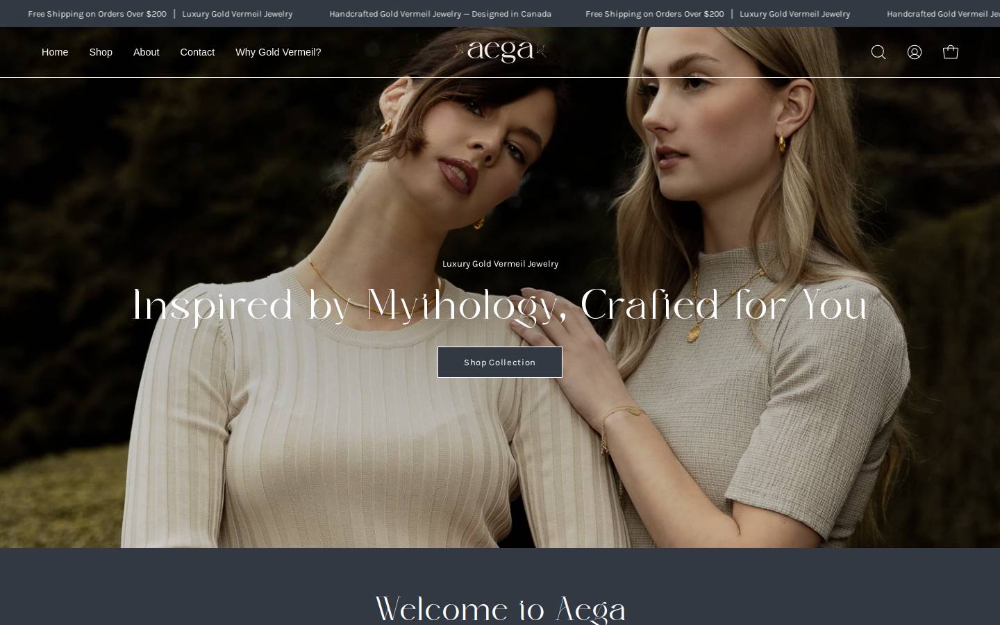 aegajewelry.com homepage screenshot