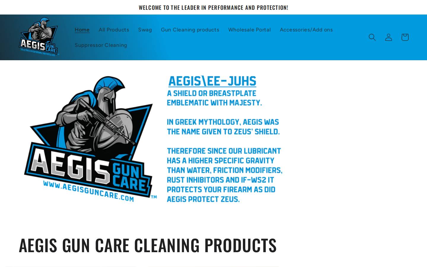 aegisguncare.com homepage screenshot