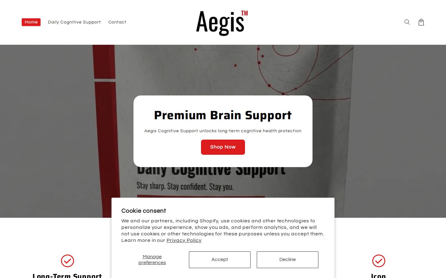 aegishealth.store homepage screenshot
