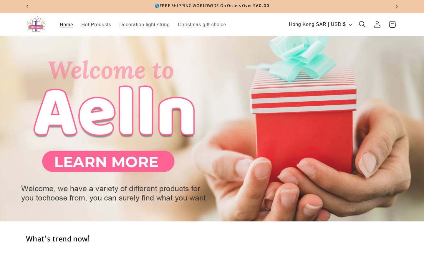 Aelln homepage screenshot