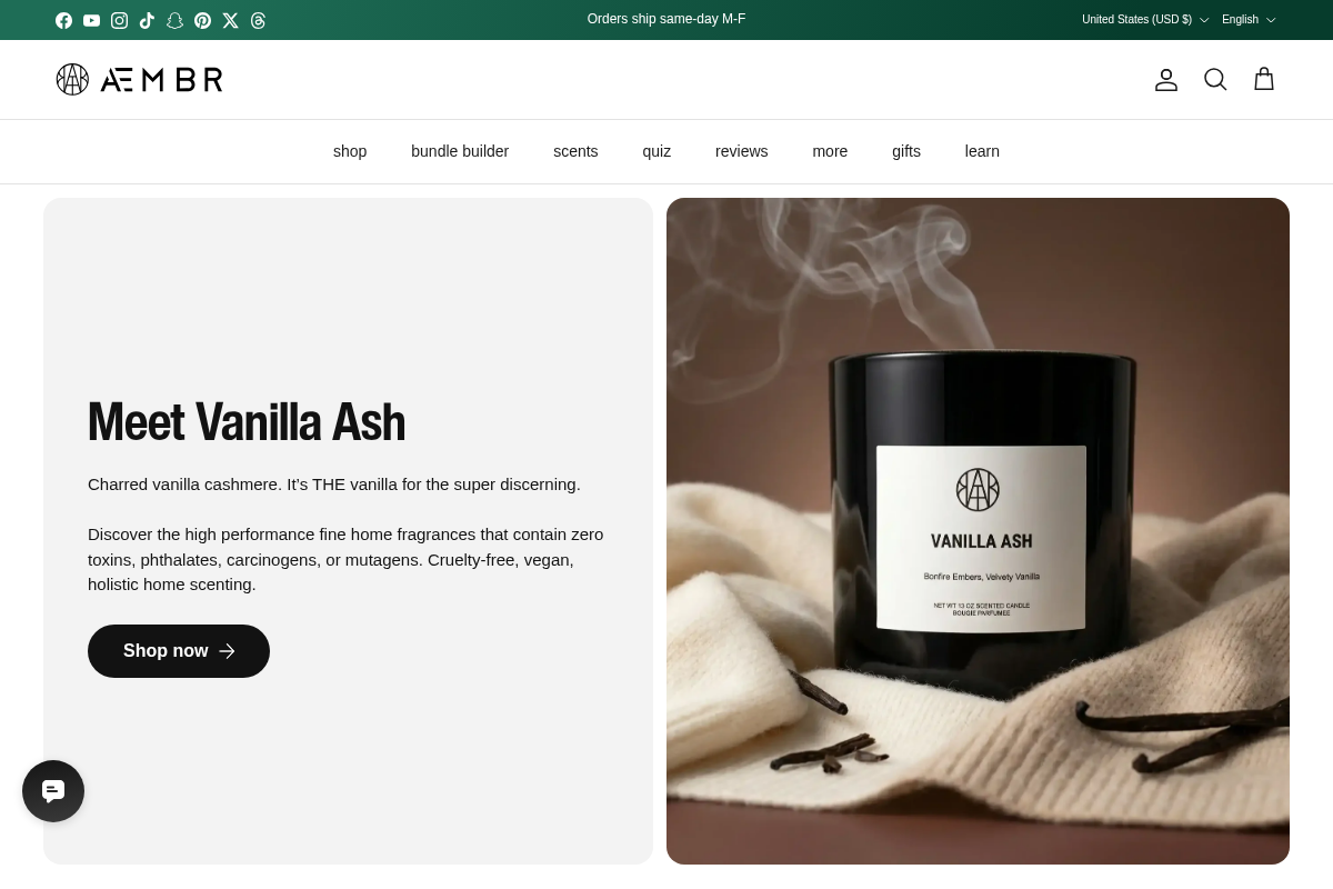Aembr homepage screenshot
