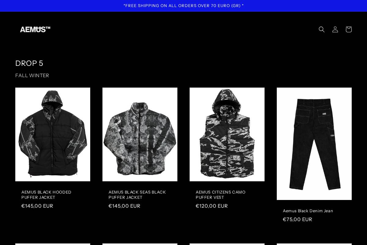 aemus.store homepage screenshot