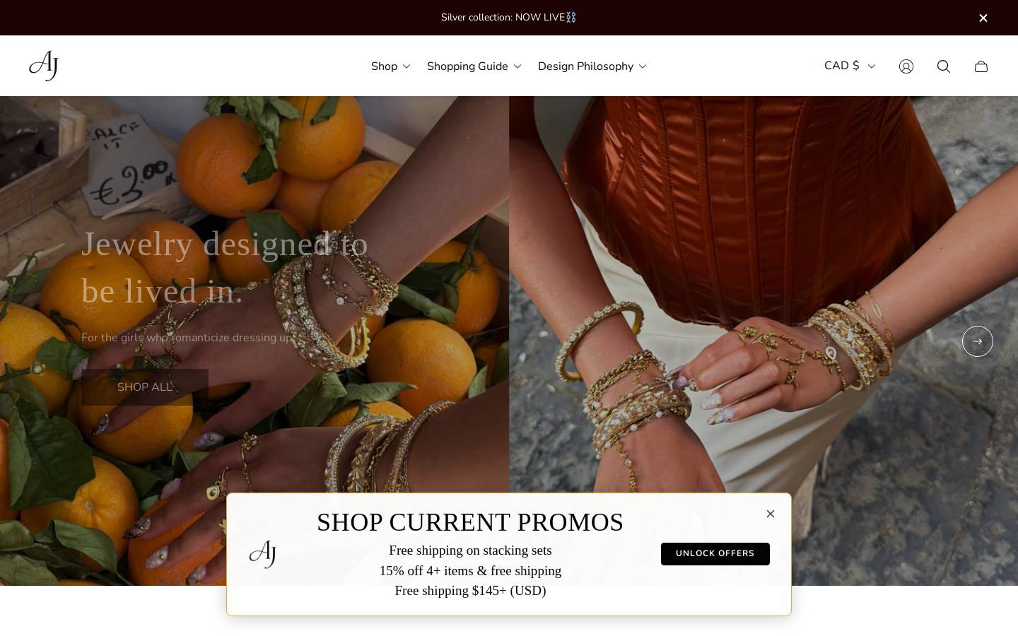 aenjewels.com homepage screenshot