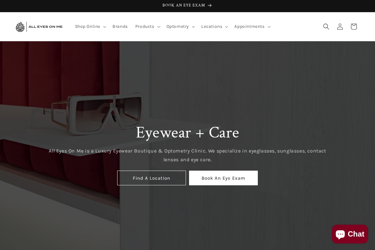 All Eyes On Me homepage screenshot