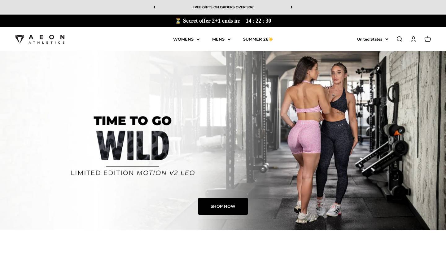 aeonathletics.com homepage screenshot