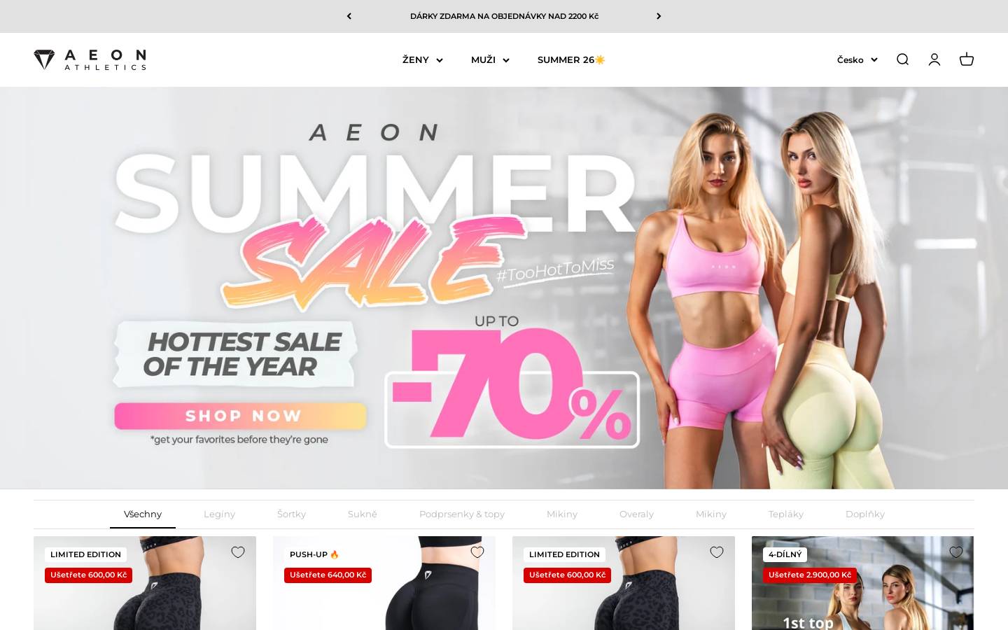 Aeon Athletics homepage screenshot