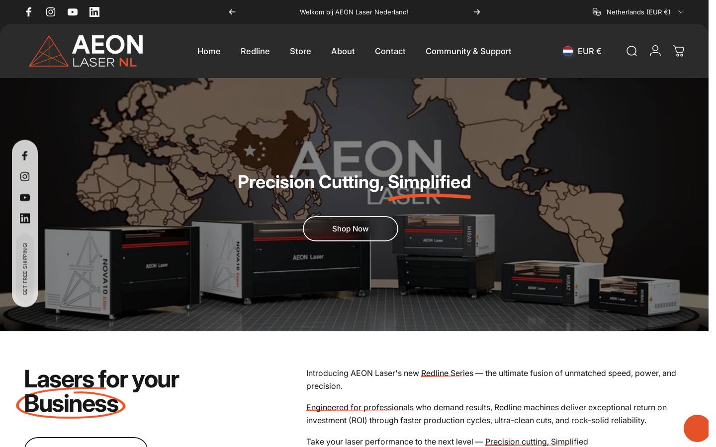 aeonlaser.nl homepage screenshot