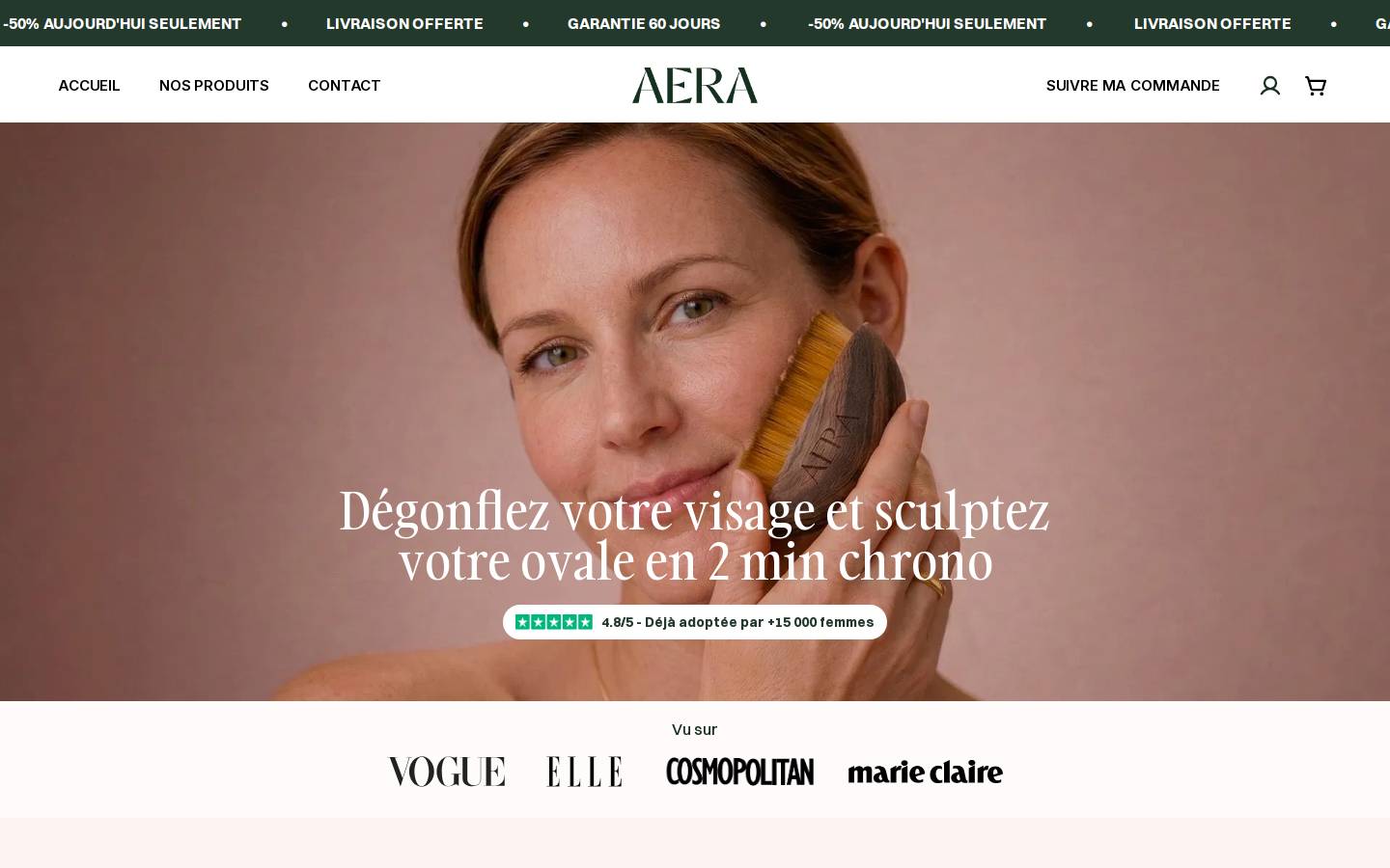 Aera homepage screenshot