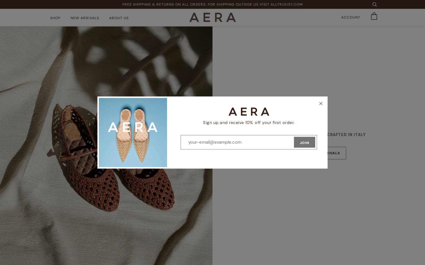 aeranewyork.com homepage screenshot