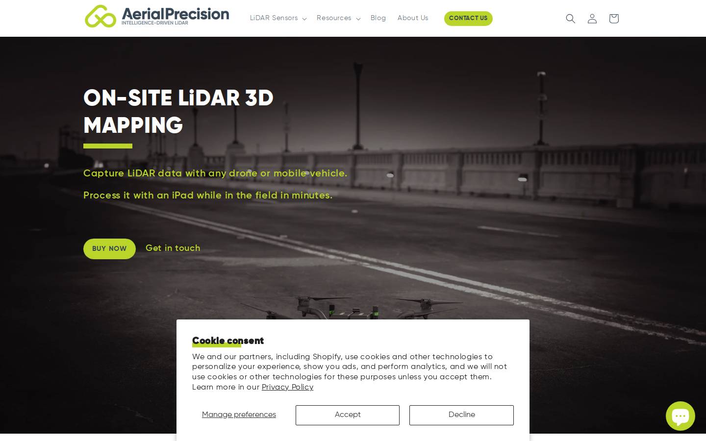 aerial-precision.com homepage screenshot
