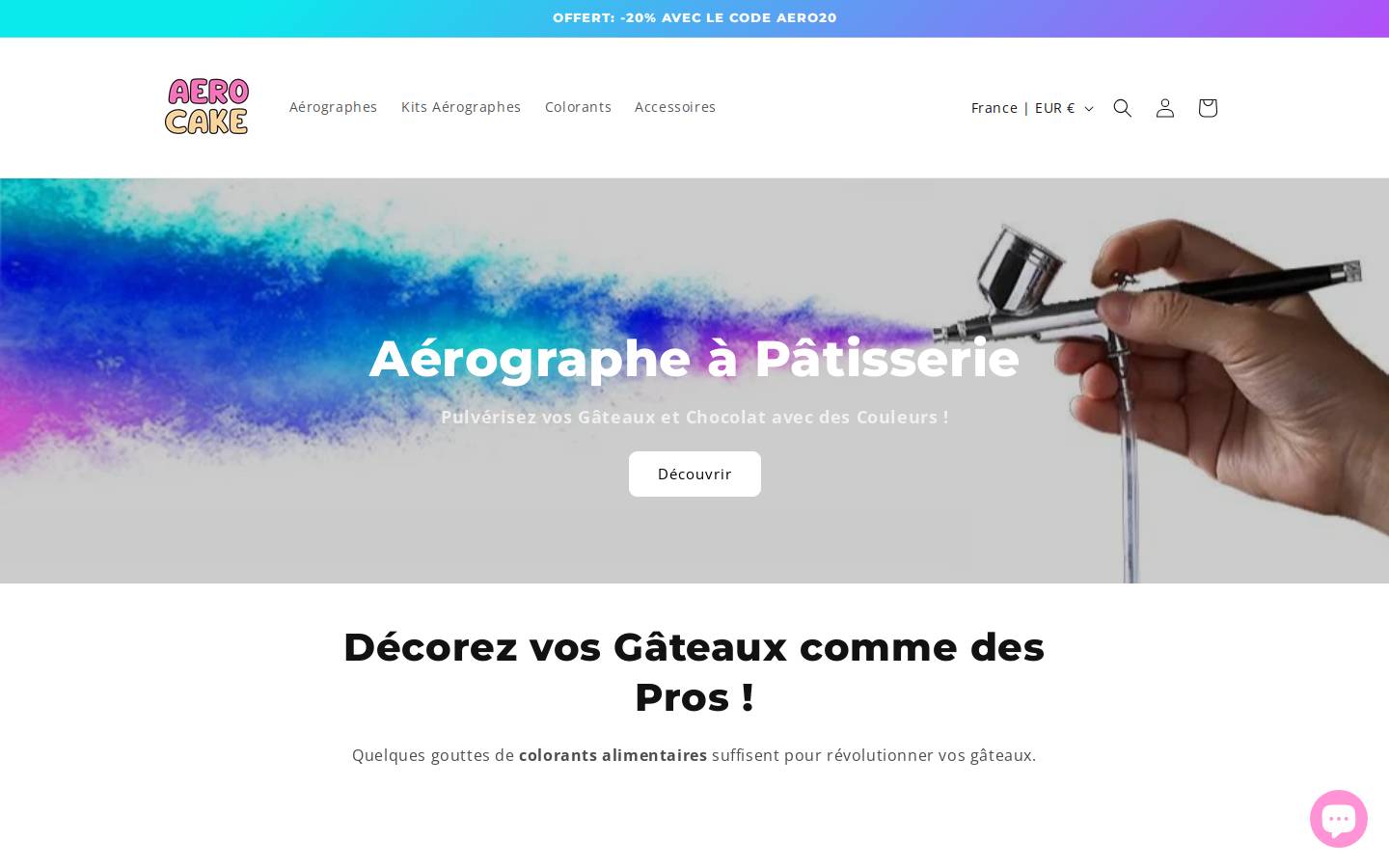 Aerocake homepage screenshot