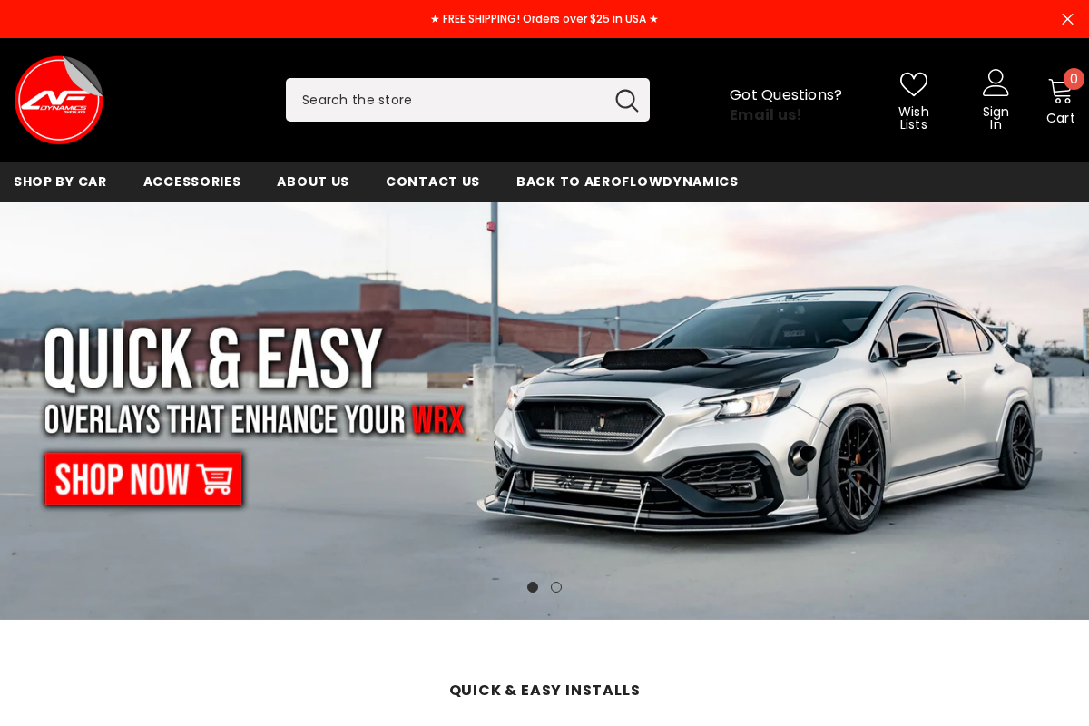 AeroFlowDynamics Overlays VisaMastercardMaestroAmerican ExpressApple PayPayPalShop Pay homepage screenshot
