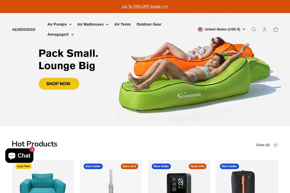 aerogogo.com homepage screenshot