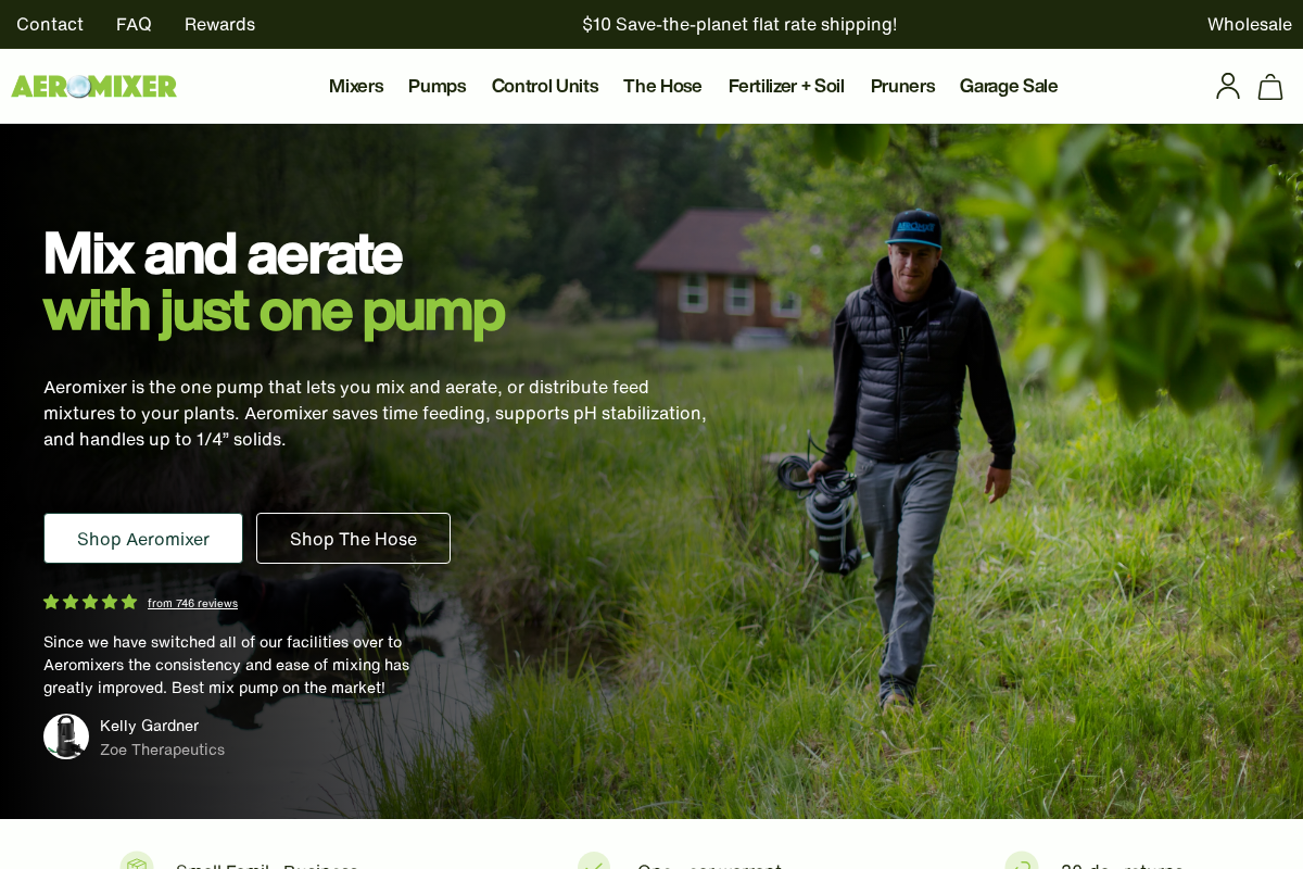 Aeromixer homepage screenshot