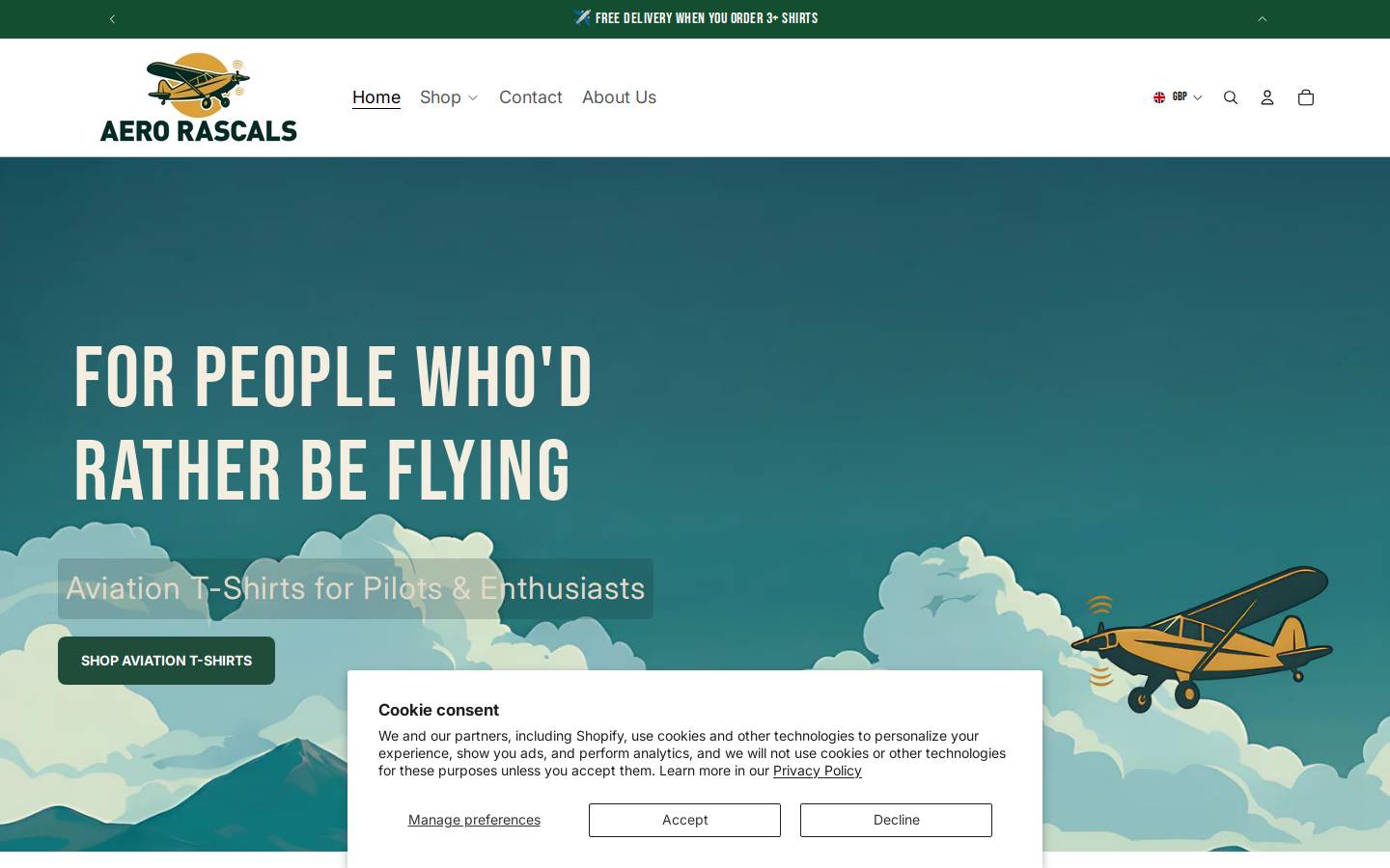 aerorascals.com homepage screenshot