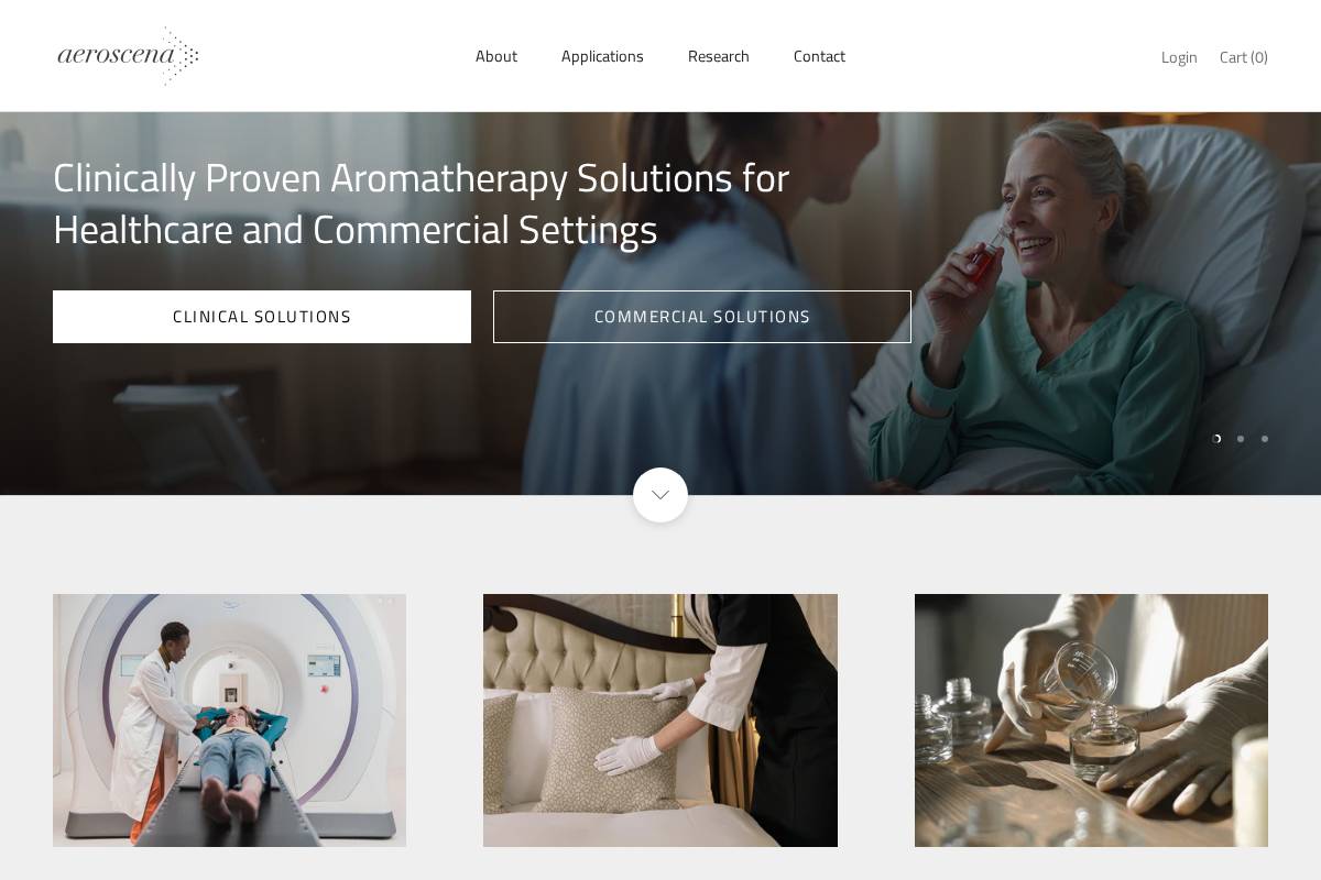 aeroscena.com homepage screenshot