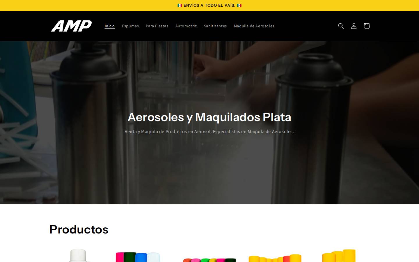 aerosolesymaquiladosplata.com homepage screenshot